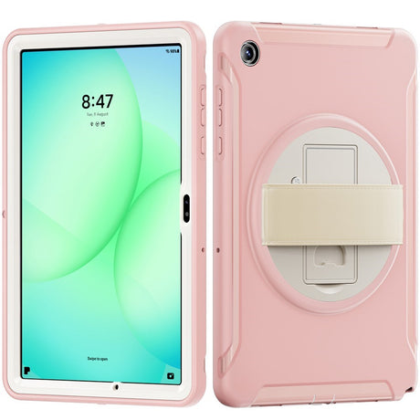 Samsung Galaxy Tab A11+ (Plus) EIDERWOOD Støtsikkert Deksel med 360 Graders Roterbar Støtte - Rosa