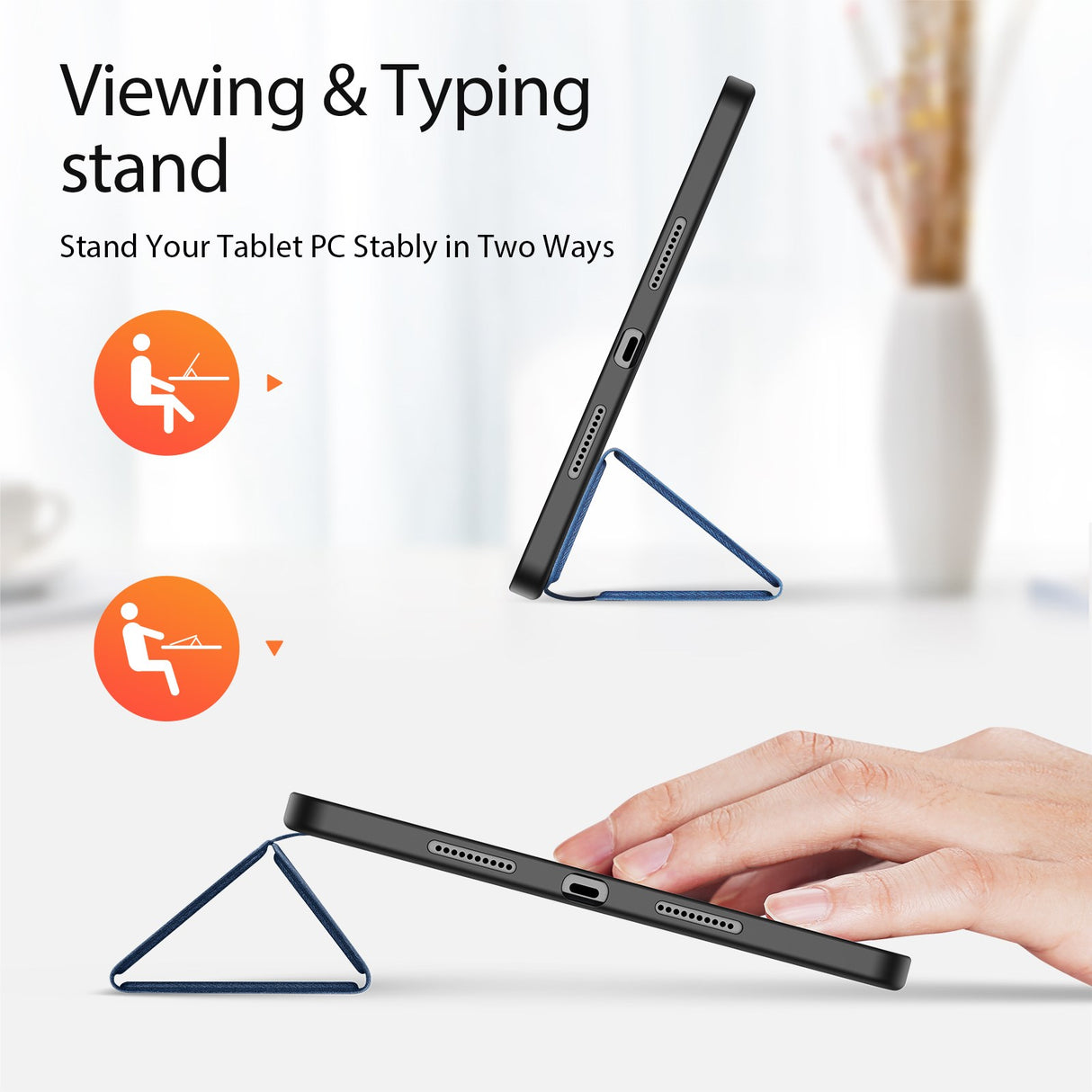 Xiaomi Pad 8 / 8 Pro / 7 / 7 Pro DUX DUCIS Tri-Fold Kunstskinn Flip Deksel - Blå