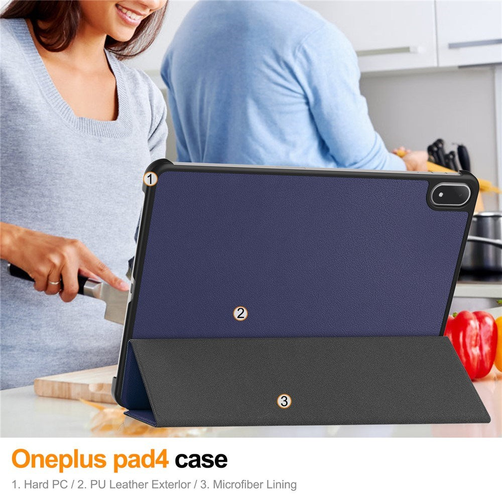 OnePlus Pad 4 EIDERWOOD Flipdeksel i Kunstskinn - Blå