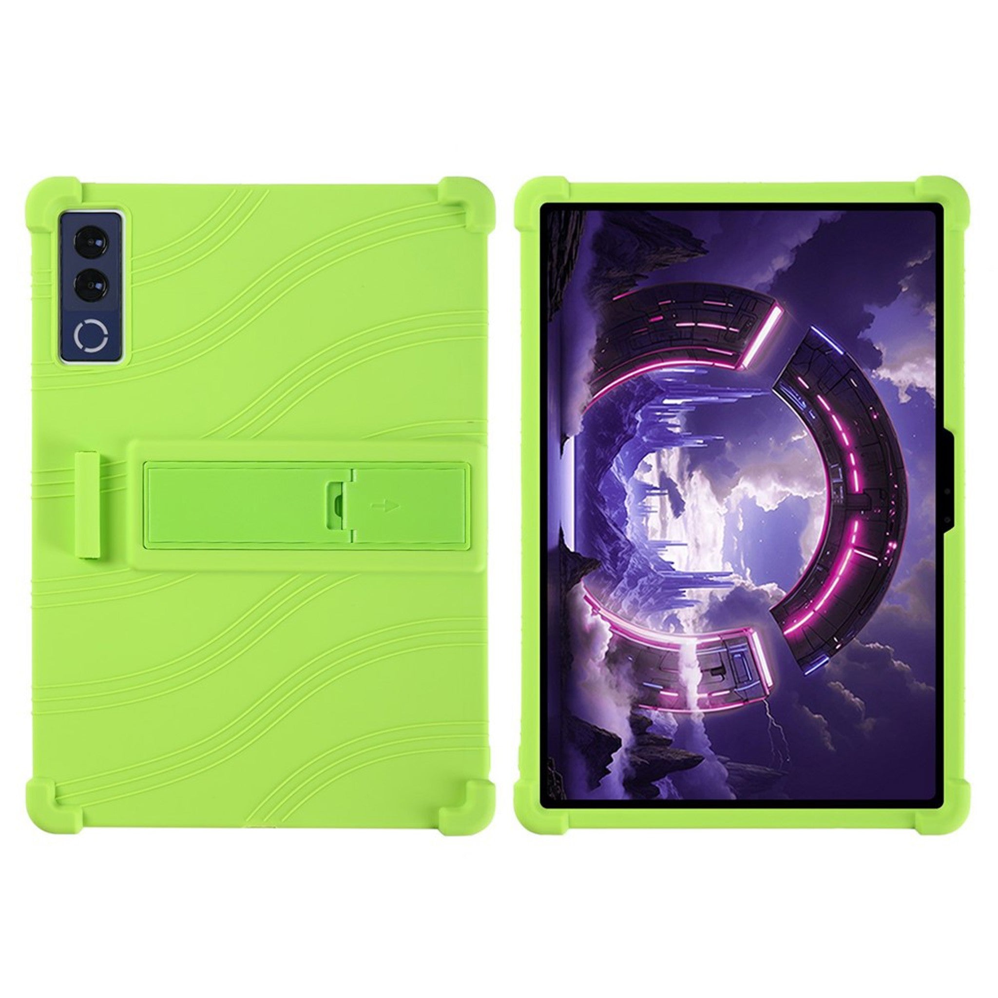 Lenovo Yoga Tab Plus Gen 2 13" EIDERWOOD Robust Silikon Deksel m. Justerbar Kickstand & Støtabsorberende Hjørner - Grønn