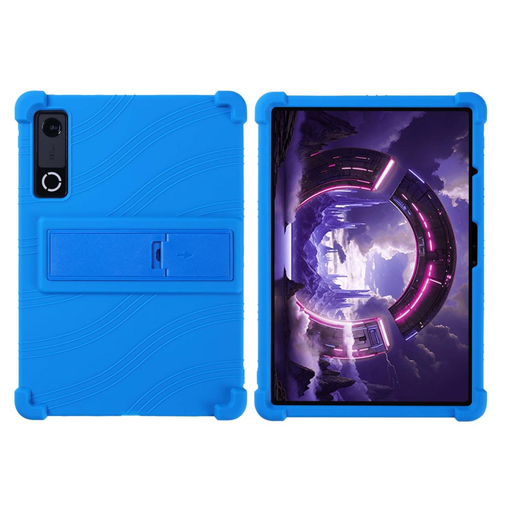 Lenovo Yoga Tab Gen 2 11.1" EIDERWOOD Robust Silikon Deksel m. Justerbar Kickstand & Støtabsorberende Hjørner - Blå