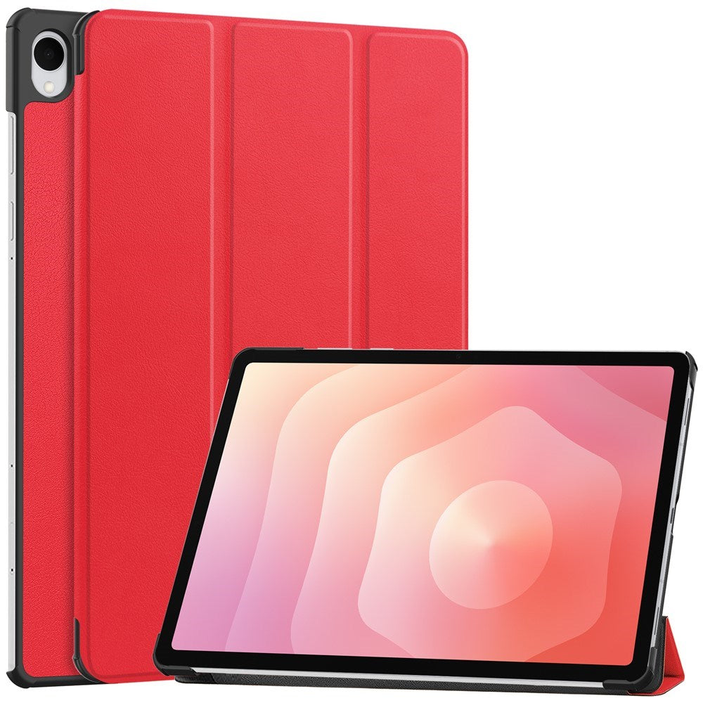 Samsung Galaxy Tab S12+ (Plus) EIDERWOOD Kunstskinn Deksel med Stativfunksjon - Rød