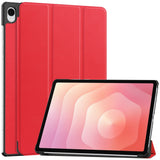 Samsung Galaxy Tab S12+ (Plus) EIDERWOOD Kunstskinn Deksel med Stativfunksjon - Rød