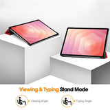 Samsung Galaxy Tab S12+ (Plus) EIDERWOOD Kunstskinn Deksel med Stativfunksjon - Rød