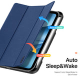 iPad Mini (2026) 8. Gen. DUX DUCIS DOMO Tri-Fold Kunstskinn Flip Deksel - Blå