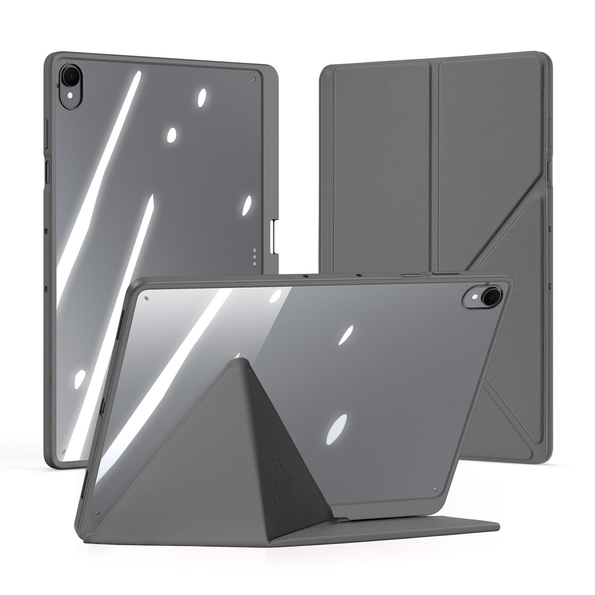 Samsung Galaxy Tab S12+ (Plus) DUX DUCIS Origami Hybrid Kunstskinn Flip Deksel - Grå