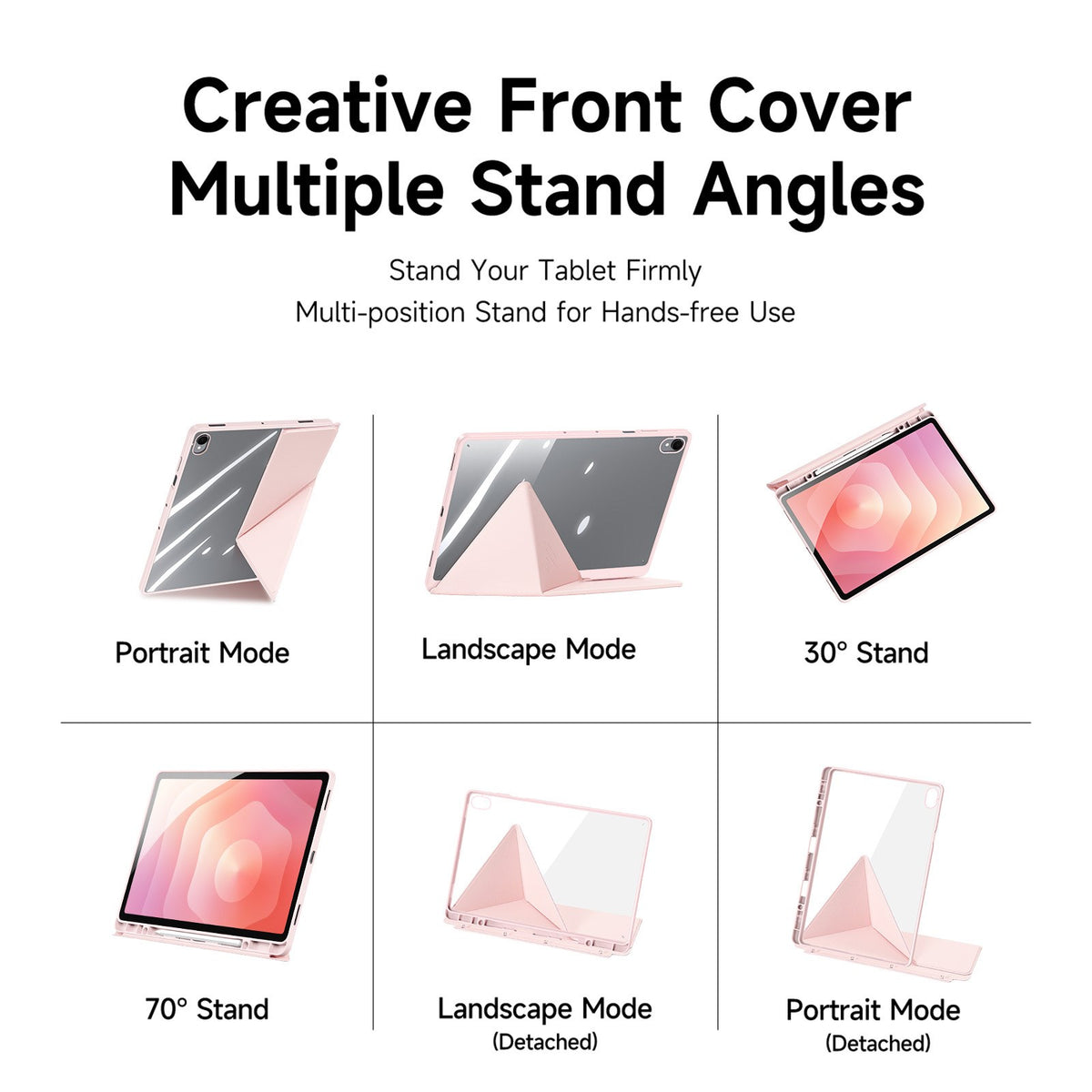 Samsung Galaxy Tab S12+ (Plus) DUX DUCIS Origami Hybrid Kunstskinn Flip Deksel - Rosa