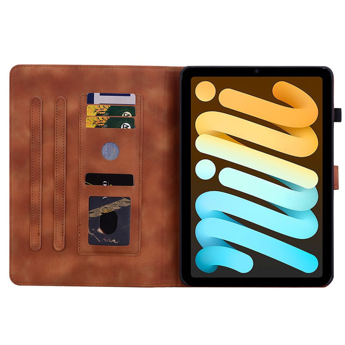 iPad Mini (2026) 8. Gen. EIDERWOOD Blomster Teksturert Kunstskinn Flip Deksel - Brun