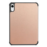 iPad Mini (2026) 8. Gen. EIDERWOOD Kunstskinn Tri-Fold Flip Deksel m. Støttefunksjon - Rose Gold