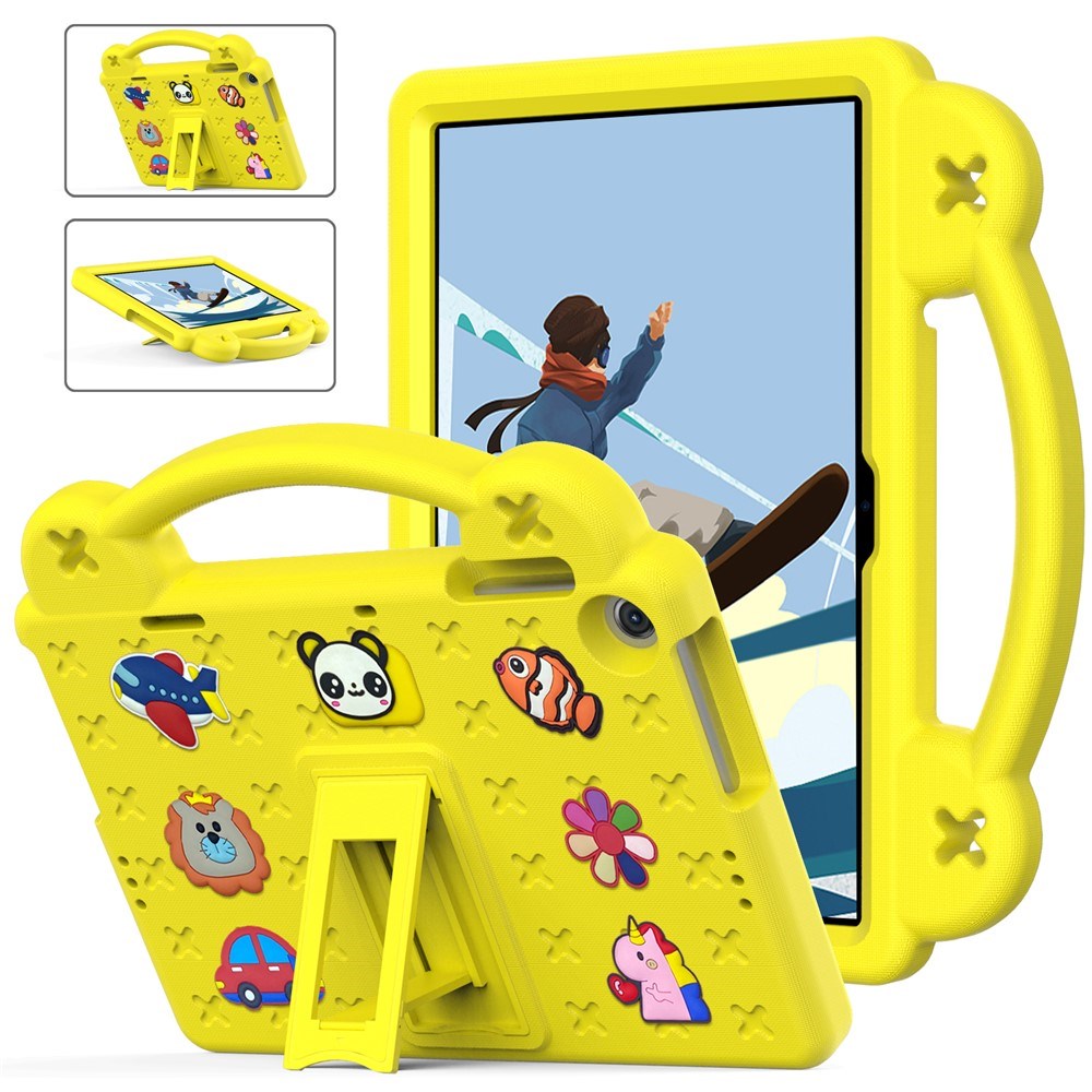 Lenovo Tab M10 (3. Gen) 10.1" (TB-328F/TB-328X) Barnedeksel m. Stativ og Håndholder - Gul
