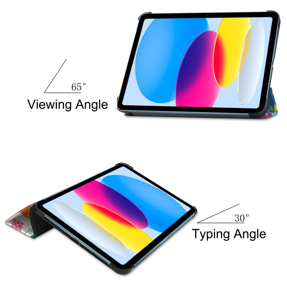 iPad 10.9" (2022) Tri-Fold Flip Deksel I Skinn - Sommerfugler