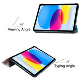 iPad 10.9" (2022) Tri-Fold Flip Deksel I Skinn - Sommerfugler