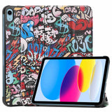 iPad 10.9" (2022) Tri-Fold Flip Deksel I Skinn - Graffiti