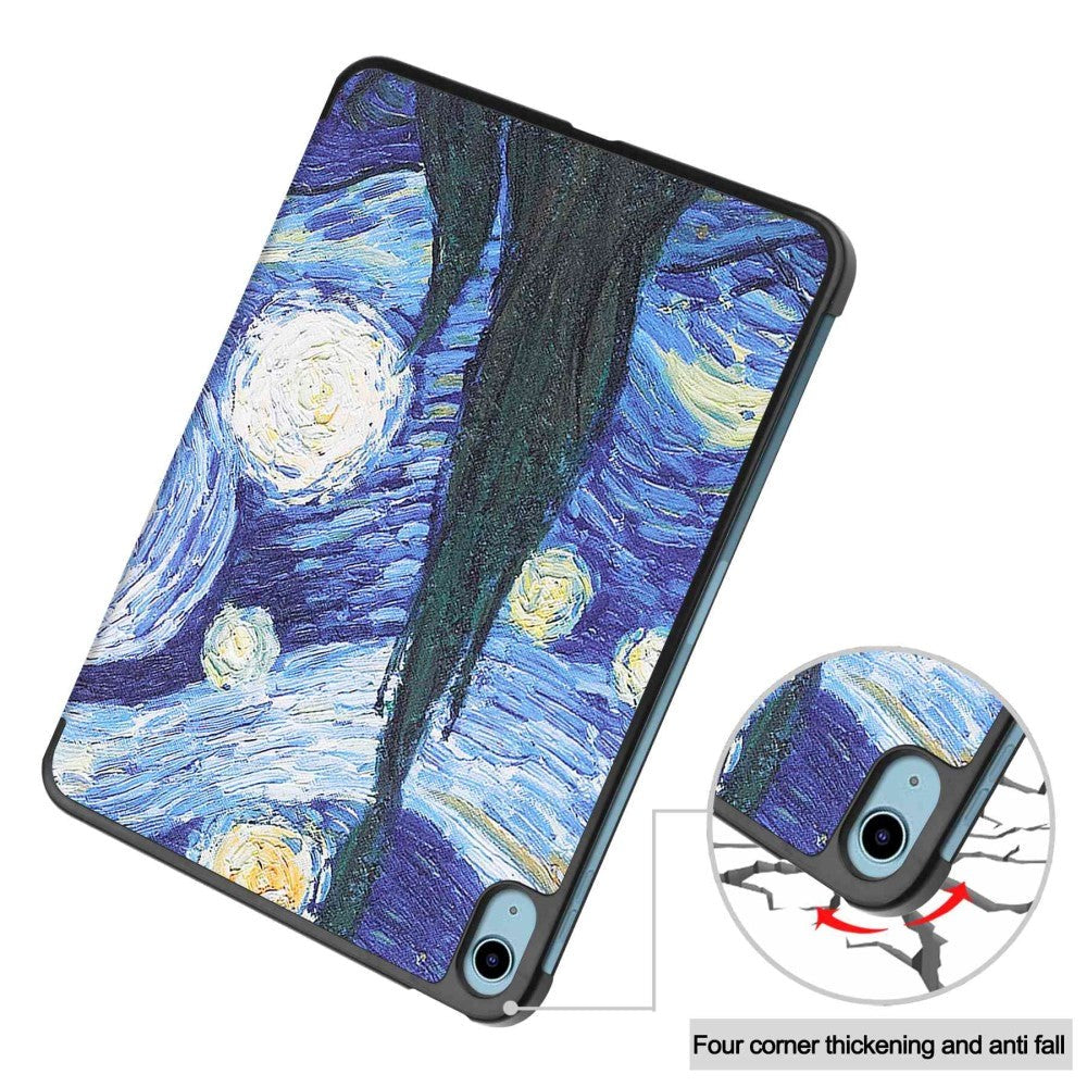 iPad 10.9" (2022) Tri-Fold Flip Deksel I Skinn - Starry Night