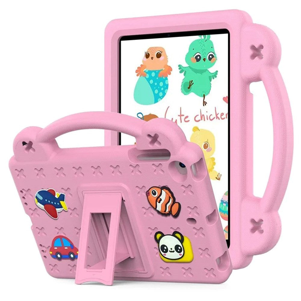 EIDERWOOD - iPad Mini (2019/2015/2014/2013/2012) Barnedeksel m. Stativ & Håndholder - Rosa