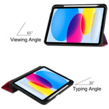 iPad 10.9" (2022) Tri-Fold Flip Deksel I Skinn m. Pennholder - Galaxy