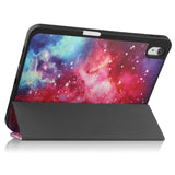 iPad 10.9" (2022) Tri-Fold Flip Deksel I Skinn m. Pennholder - Galaxy