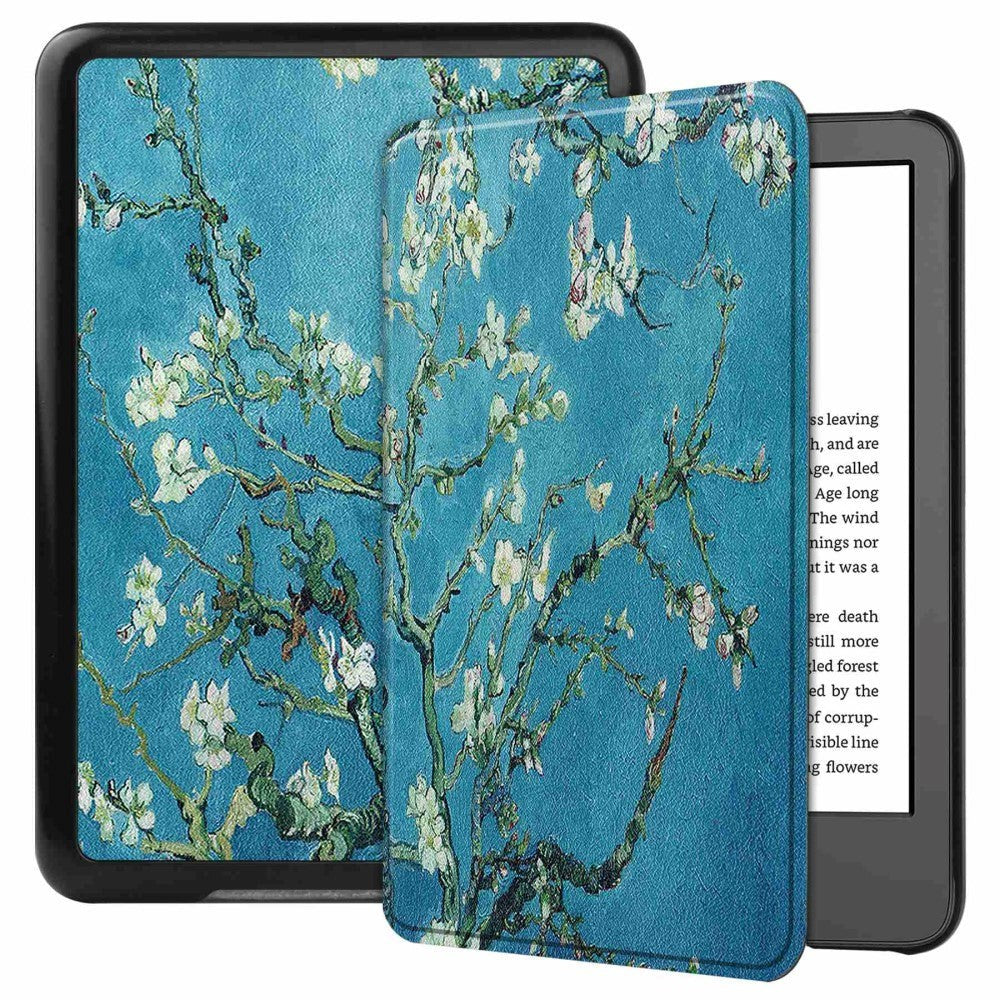 Amazon Kindle 11th Generation (2022) Kunstskinn Flip Deksel m. Sleep-Funksjon - Blomstergrener