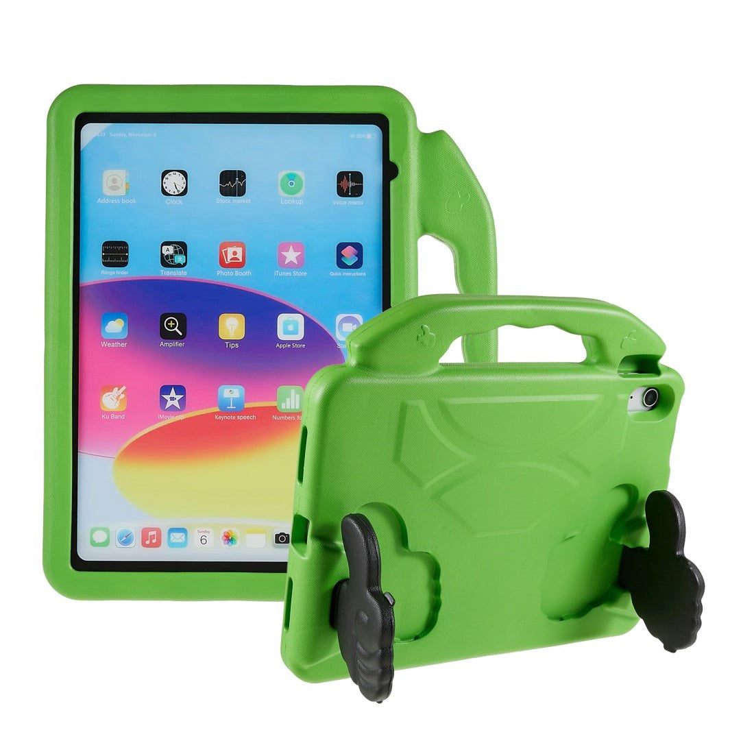 iPad 10.9" (2022) Barnedeksel - Thumb Kickstand Bakdeksel - Grønn