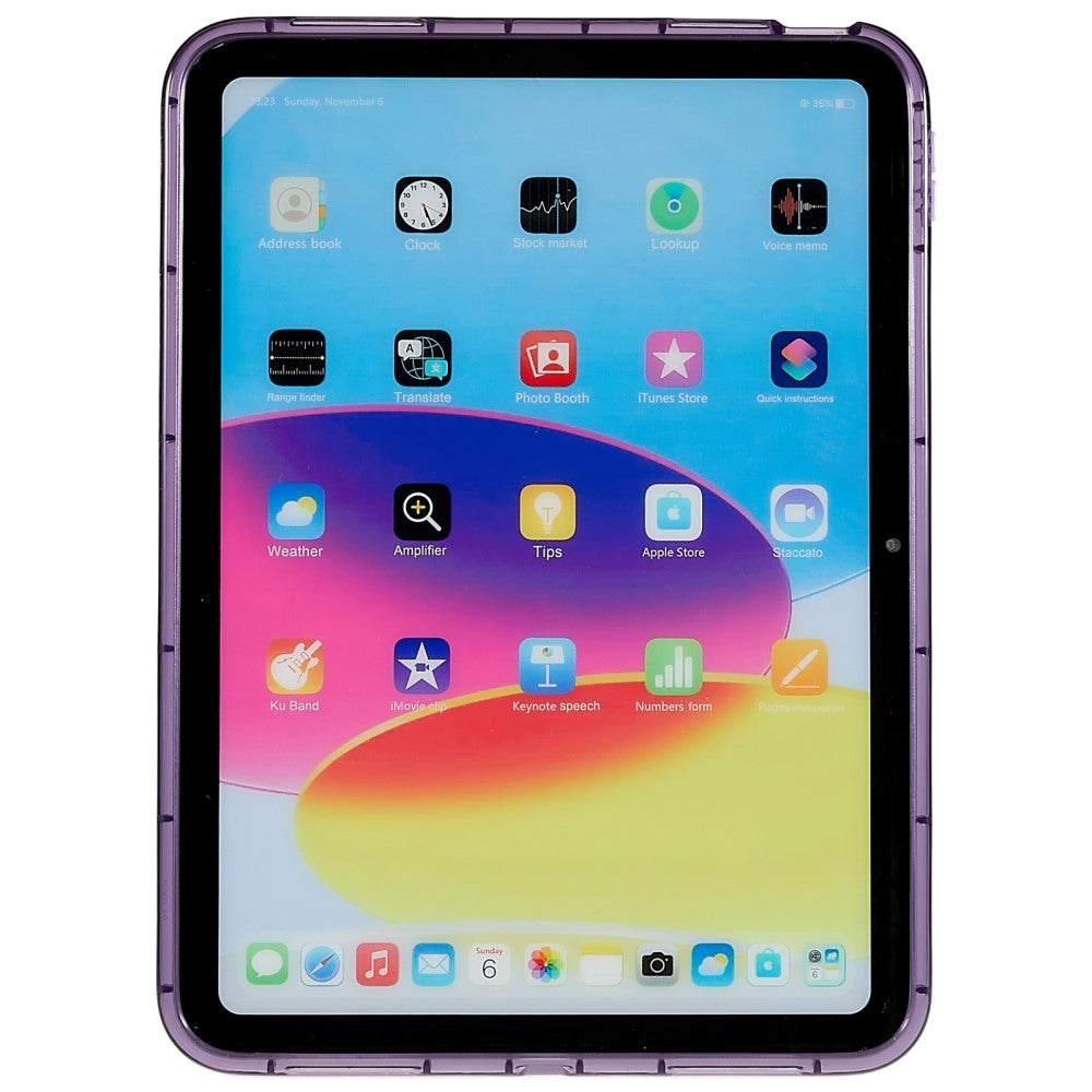 iPad 10.9" (2022) Fleksibelt Bakdeksel - Riller - Lilla