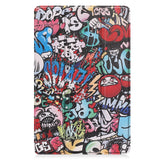 EIDERWOOD Nokia T21 Tri-Fold Deksel i Kunstskinn med Sleep-Funksjon - Graffiti