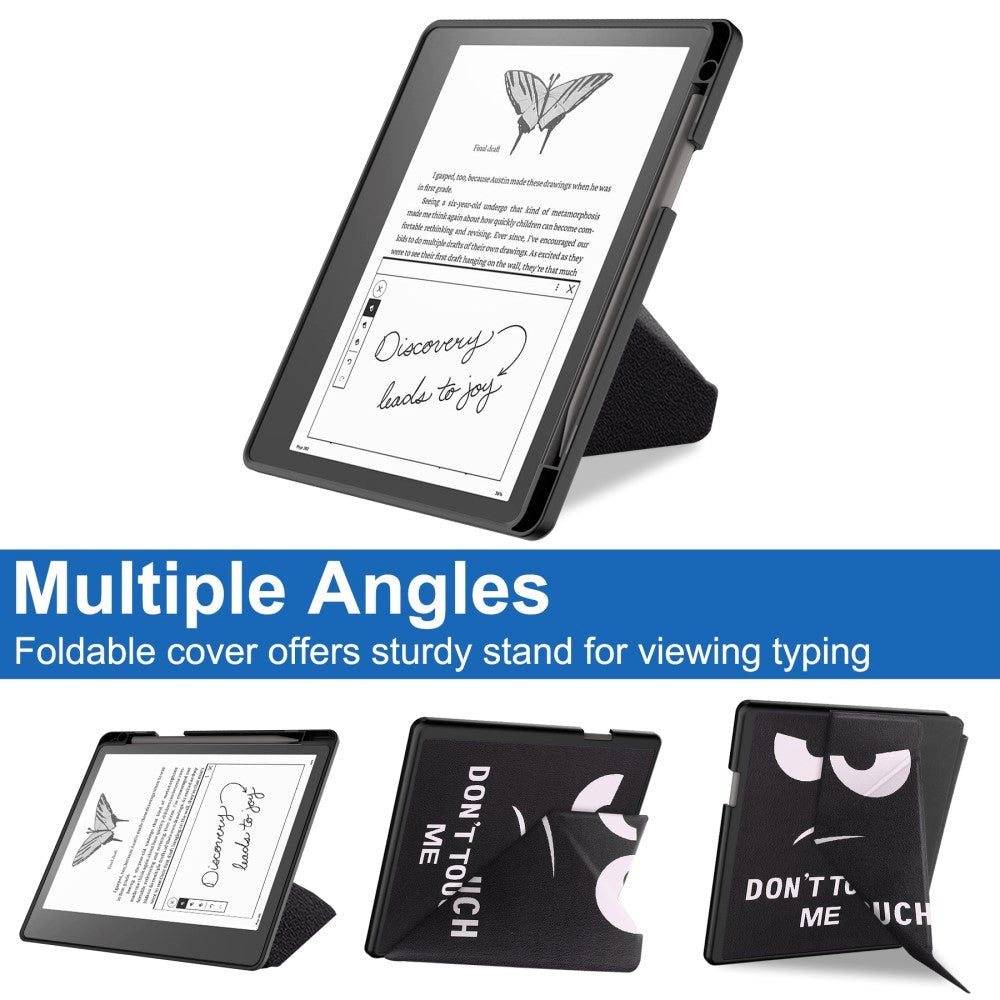 Amazon Kindle Scribe 11th Generation (2022) Origami Skinn Deksel med Penneholder - "Don't Touch Me"