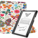 Amazon Kindle Scribe 11th Generation (2022) Origami Skinn Deksel med Penneholder - Fargerike Sommerfugler