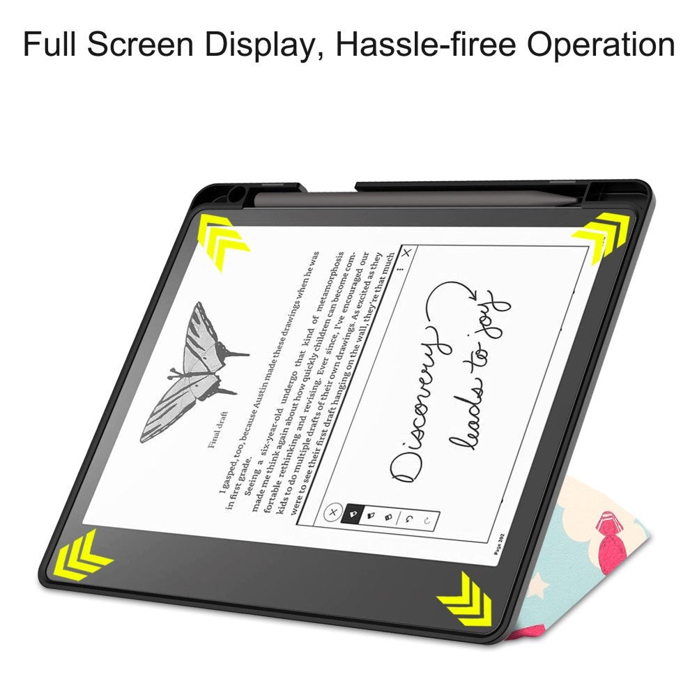 Amazon Kindle Scribe 11th Generation (2022) Origami Skinn Deksel med Penneholder - Enhjørning