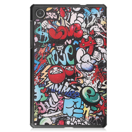 EIDERWOOD Lenovo Tab M8 (4. Gen.) Tri-Fold Kunstskinn Flip Deksel m. Mønster - Graffiti