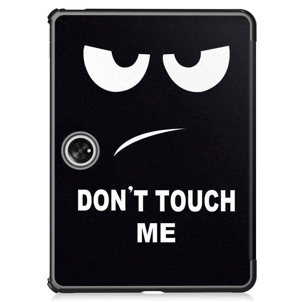 OnePlus Pad / Oppo Pad 2 Kunstskinn Flip Deksel m. Tri-fold Stativ & Vekkefunksjon - "Don't Touch Me"