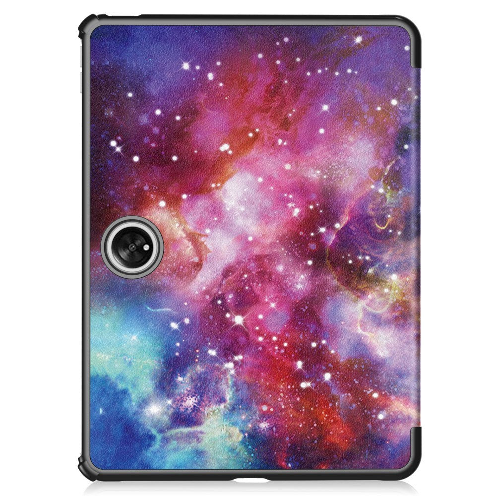 OnePlus Pad / Oppo Pad 2 Kunstskinn Flip Deksel m. Tri-fold Stativ & Vekkefunksjon - Galaxy