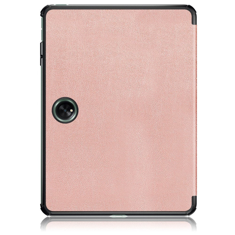 OnePlus Pad / Oppo Pad 2 Tri-Fold Kunstskinn Deksel m. Stativfunksjon - Rose Gold