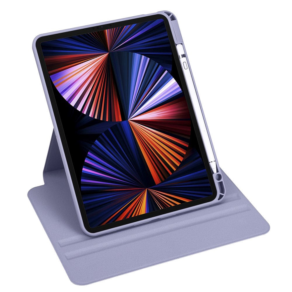 iPad Pro 12.9" (2022 / 2021 / 2020 / 2018) Hybrid Flip Deksel - Lilla / Gjennomsiktig