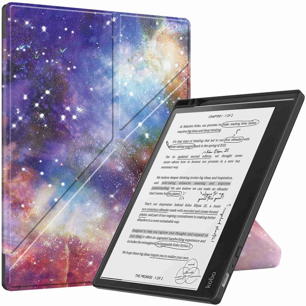 EIDERWOOD Kobo Elipsa 2E Origami Skinn Deksel med Penneholder - Galaxy