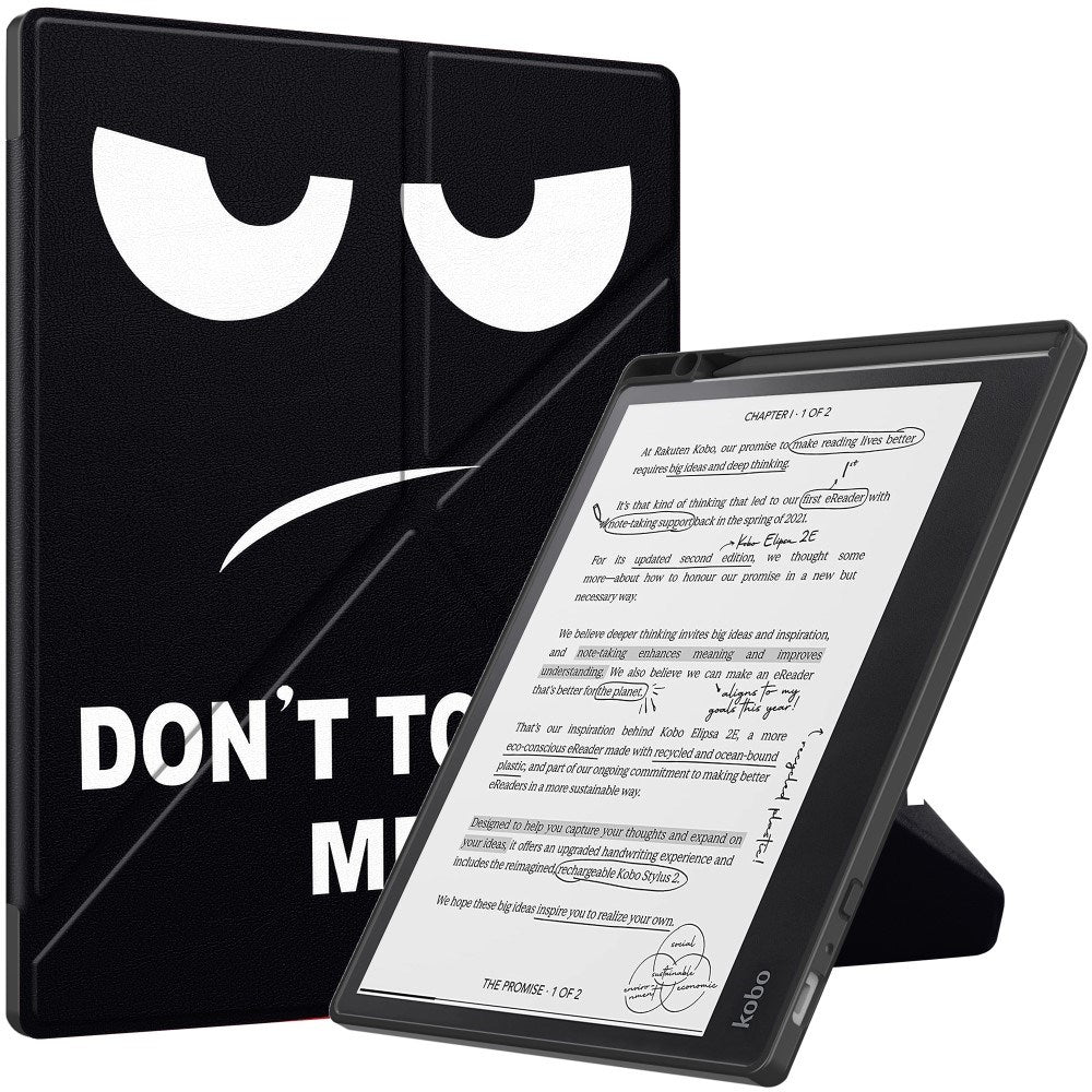 EIDERWOOD Kobo Elipsa 2E Origami Skinn Deksel med Penneholder - "Don't Touch Me"