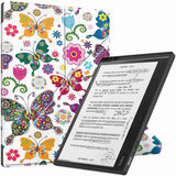 EIDERWOOD Kobo Elipsa 2E Origami Skinn Deksel med Penneholder - Fargerike Sommerfugler og Blomster