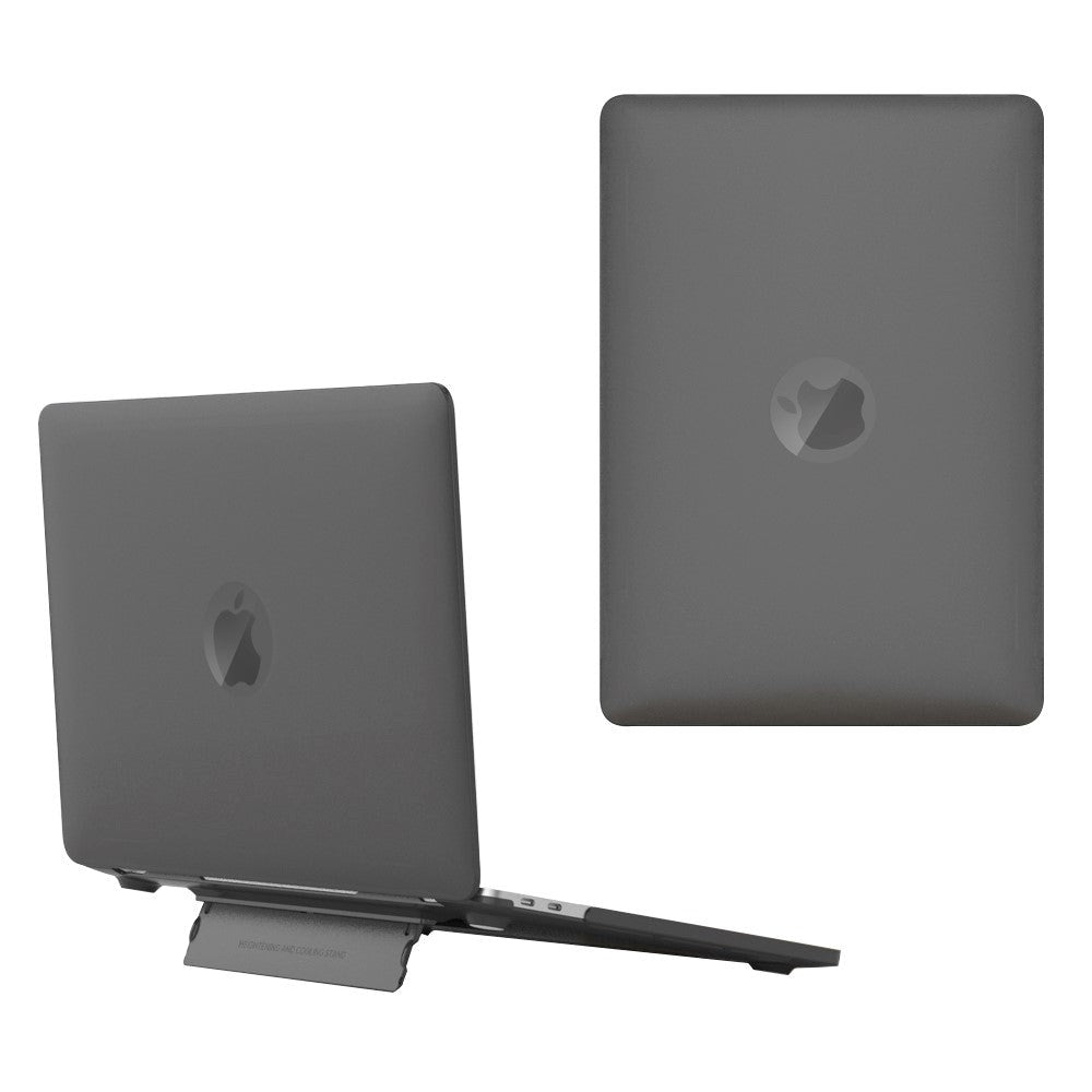 Macbook Pro 14 M1/M2/M3/M4 (2021-2024) Plastik Cover m. Ståfunktion - Frosted Svart