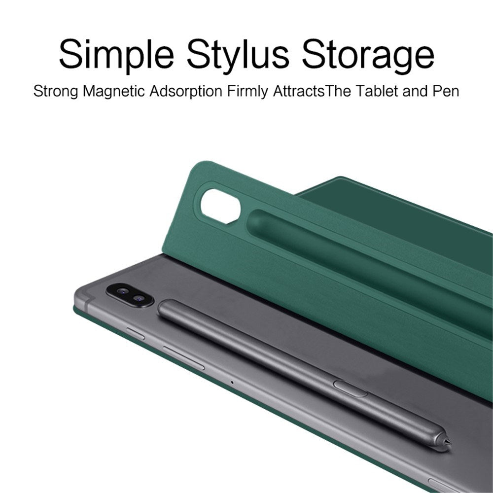 EIDERWOOD Samsung Galaxy Tab S8 / S7 Kunstskinn Flip Deksel m. Penne Holder - Grønn