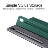 EIDERWOOD Samsung Galaxy Tab S8 / S7 Kunstskinn Flip Deksel m. Penne Holder - Grønn