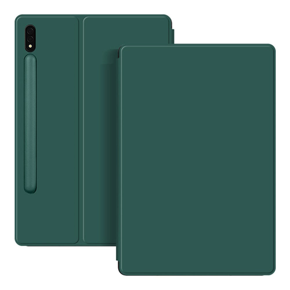 EIDERWOOD Samsung Galaxy Tab S8 / S7 Kunstskinn Flip Deksel m. Penne Holder - Grønn