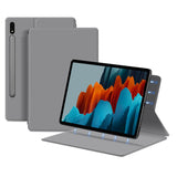 EIDERWOOD Samsung Galaxy Tab S8 / S7 Kunstskinn Flip Deksel m. Penne Holder - Grå