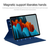 EIDERWOOD Samsung Galaxy Tab S8 / S7 Kunstskinn Flip Deksel m. Penne Holder - Blå