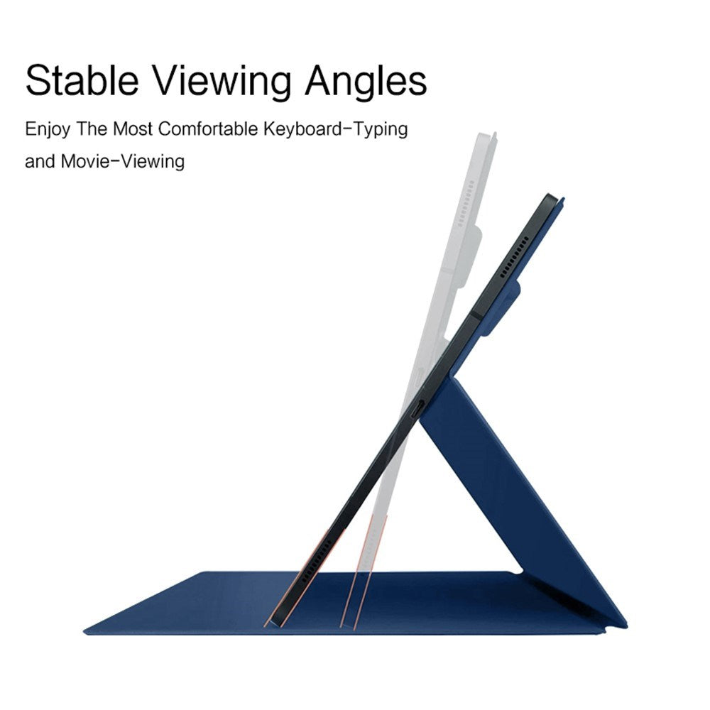 EIDERWOOD Samsung Galaxy Tab S8 / S7 Kunstskinn Flip Deksel m. Penne Holder - Blå