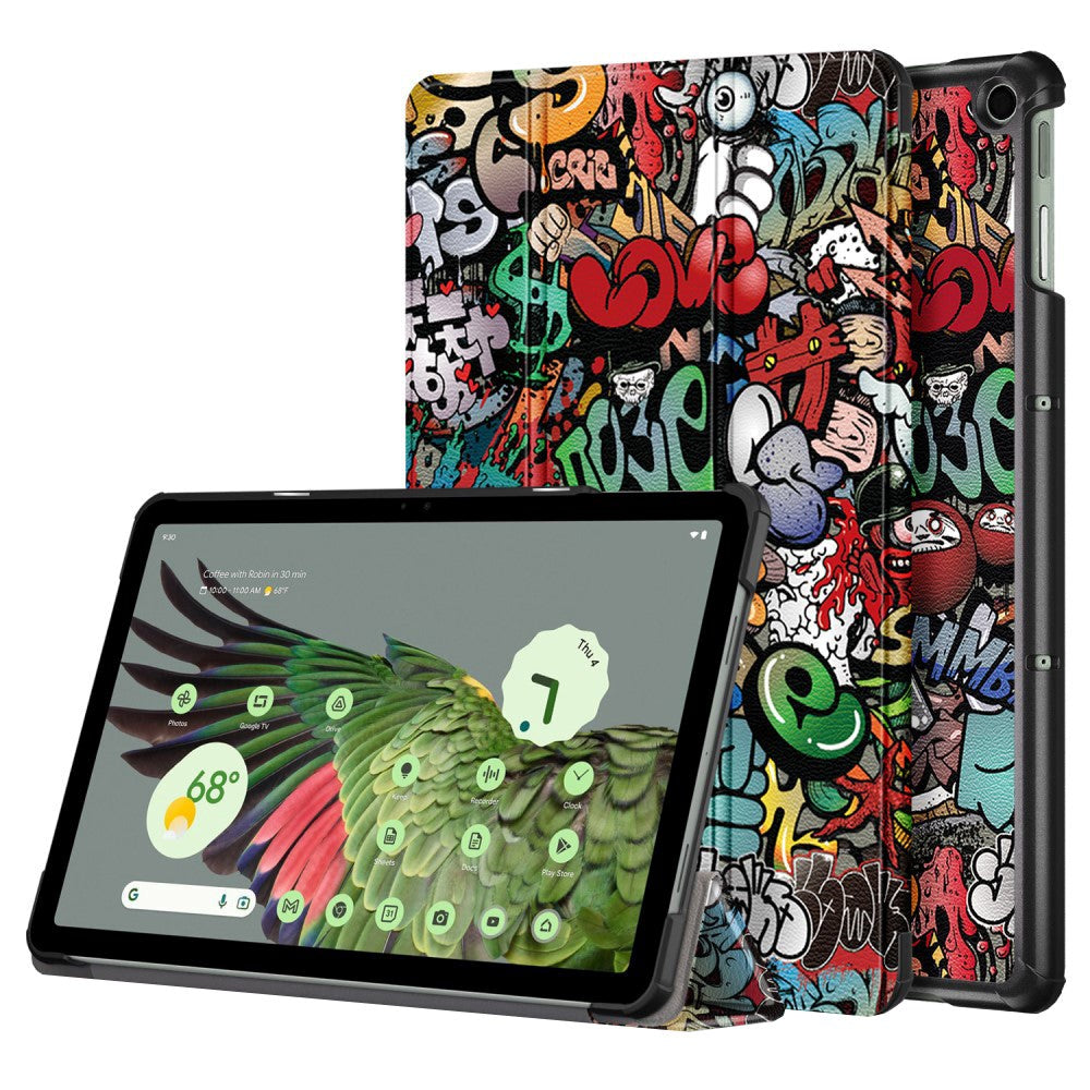 Google Pixel Tablet Kunstskinn Deksel - Graffiti