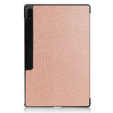 Samsung Tab S9 Ultra Tri-Fold Skinn Deksel m. Stativfunksjon - Rose Gold