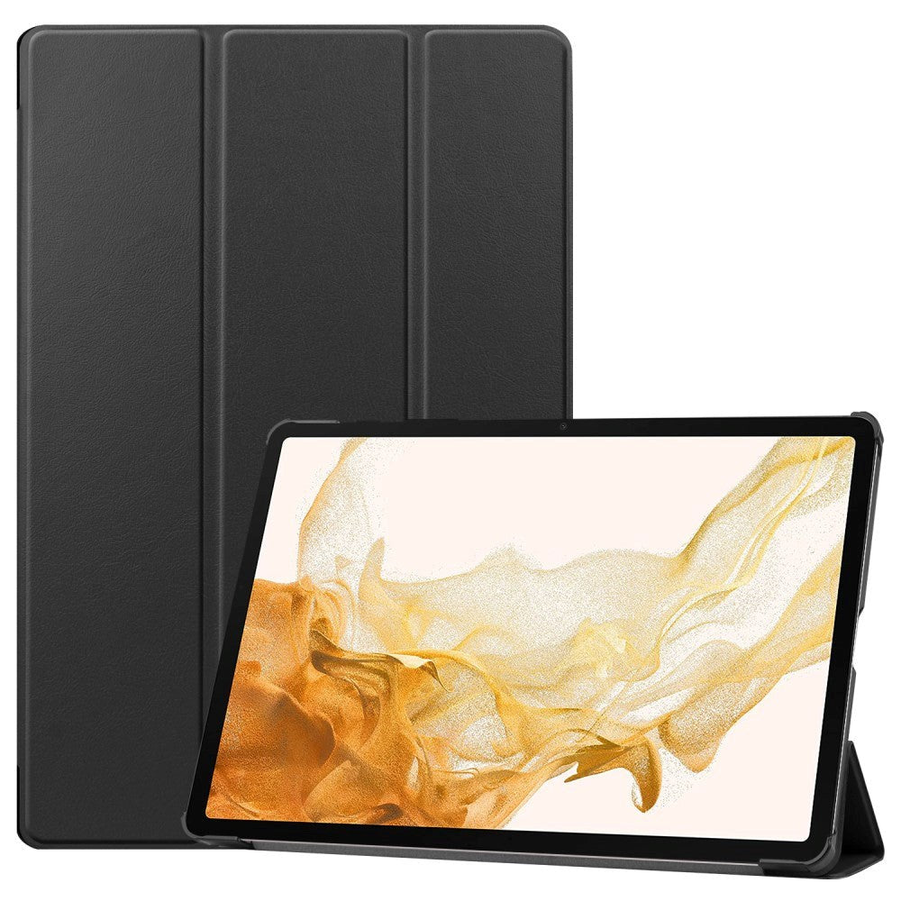 Samsung Galaxy Tab S9+ (Plus) Tri-Fold Skinn Deksel m. Stativfunksjon - Svart