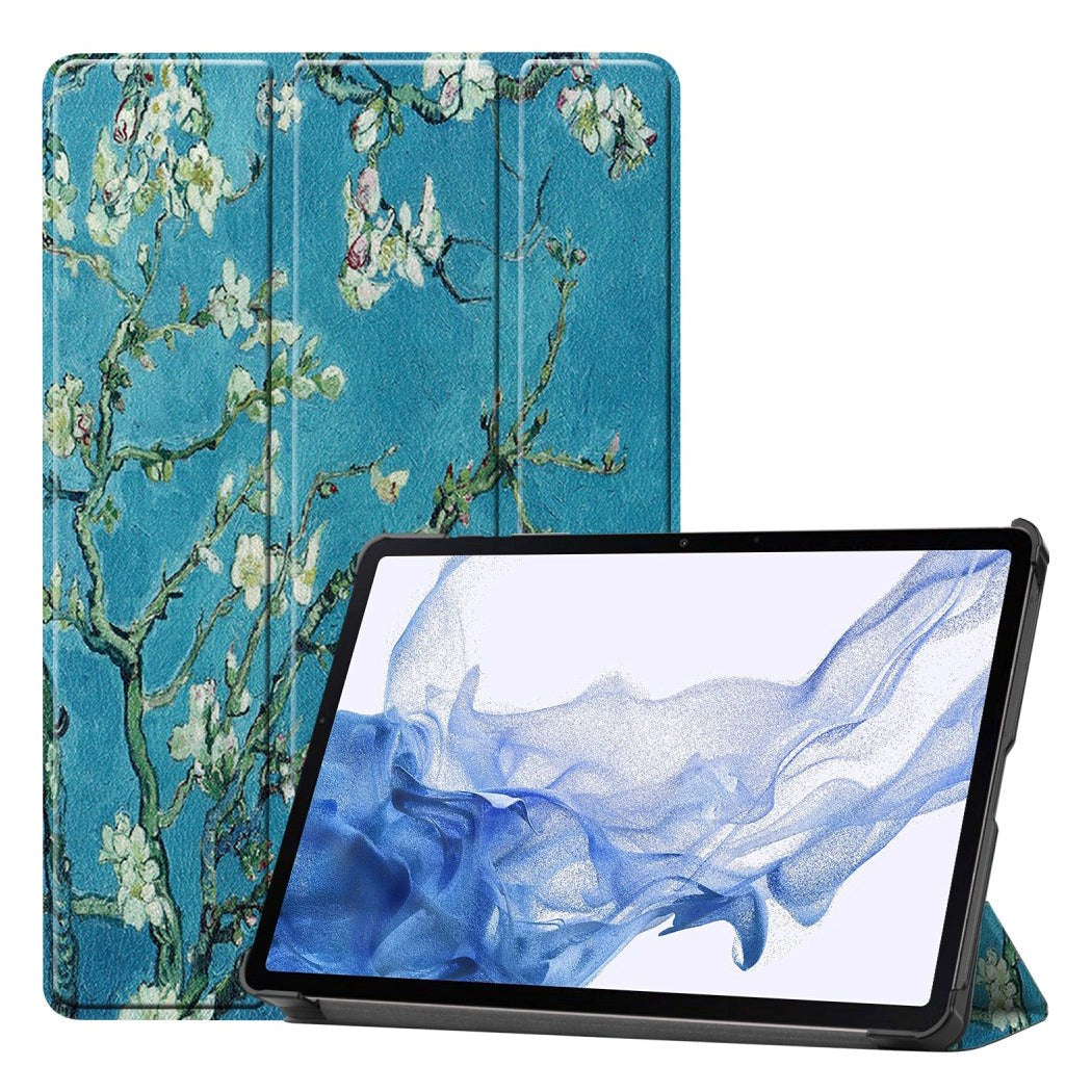 Samsung Galaxy Tab S9 Kunstskinn Deksel - Blomstrene