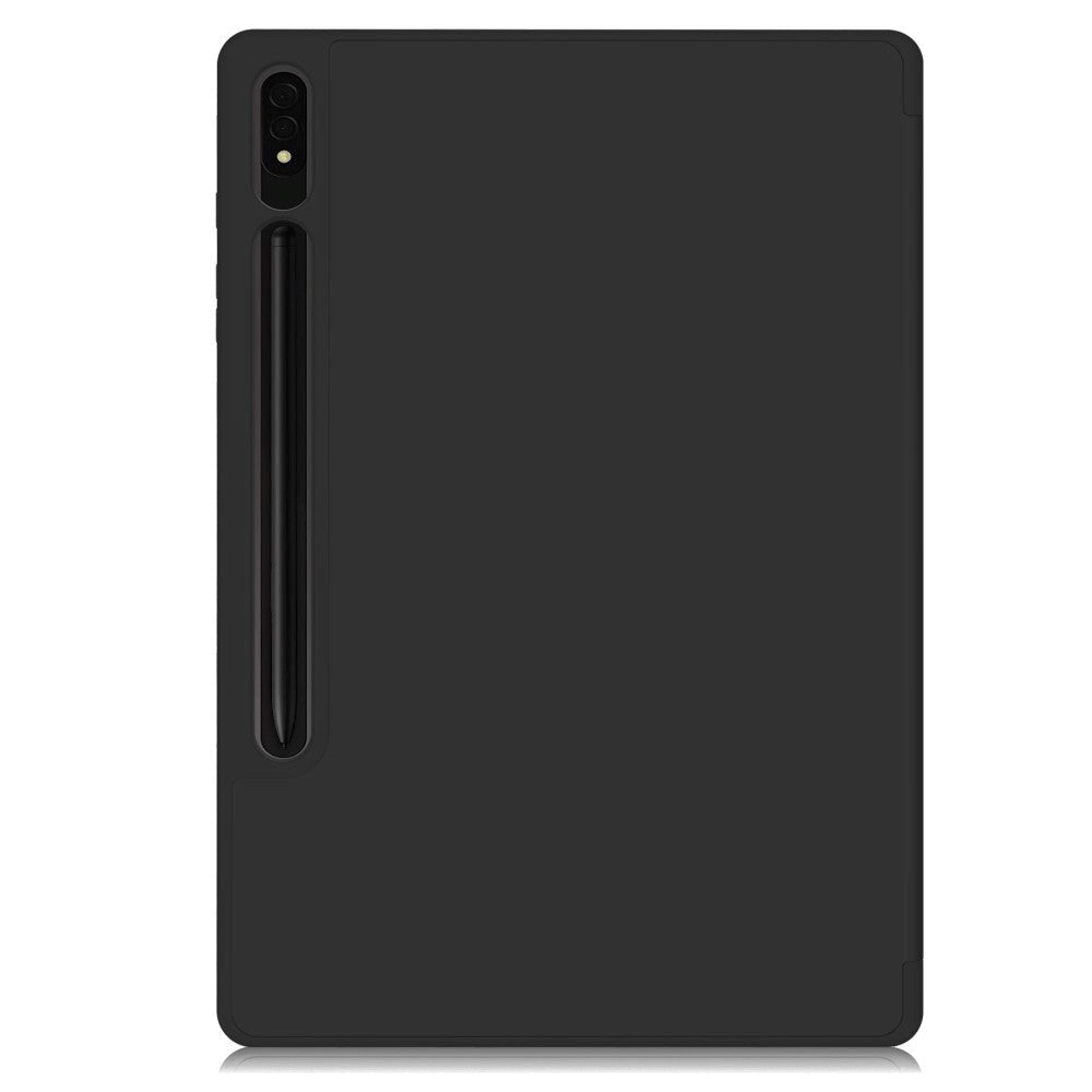 Samsung Galaxy Tab S9+ (Plus) Magnetisk Tri-Fold Skinn Deksel m. Stativfunksjon - Svart