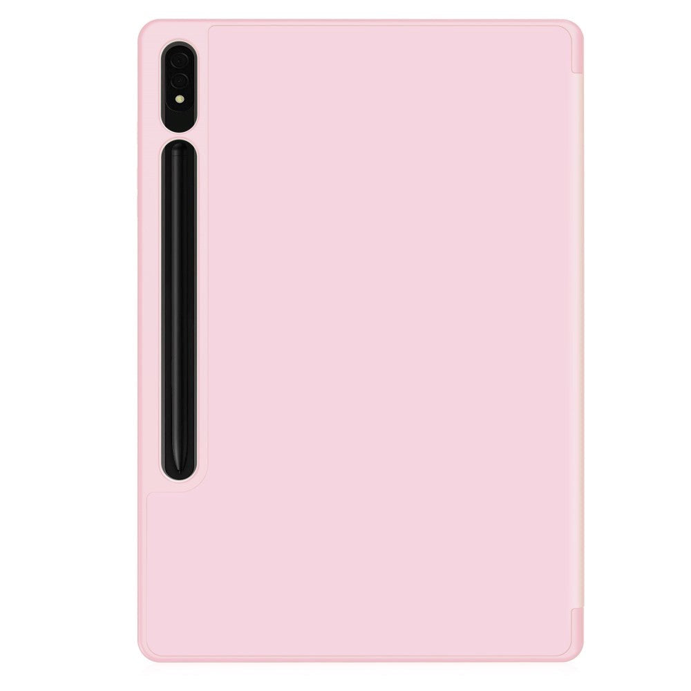 Samsung Galaxy Tab S9+ (Plus) Magnetisk Tri-Fold Skinn Deksel m. Stativfunksjon - Rosa