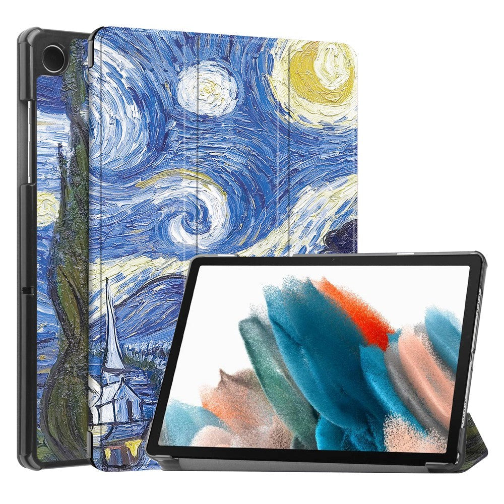 Samsung Galaxy Tab A9 Tri-Fold Deksel i Kunstskinn med Sleep-Funksjon - Maleri